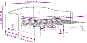 vidaXL vidaXL Sofa rozsuwana, czarna, 90x200 cm, aksamit 9