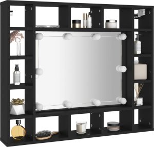 vidaXL vidaXL Szafka z lustrem i oświetleniem LED, czarna, 91x15x76,5 cm 5