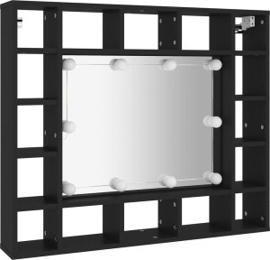 vidaXL vidaXL Szafka z lustrem i oświetleniem LED, czarna, 91x15x76,5 cm 6