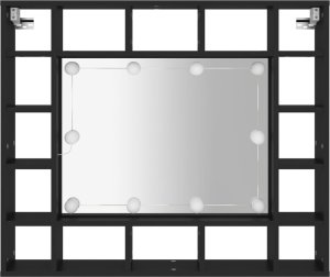 vidaXL vidaXL Szafka z lustrem i oświetleniem LED, czarna, 91x15x76,5 cm 7