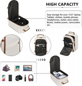 Plecak turystyczny Kono Mały Biały Plecak Ryanair WizzAir 40x20x25 20L Expander 7