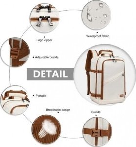 Plecak turystyczny Kono Mały Biały Plecak Ryanair WizzAir 40x20x25 20L Expander 8