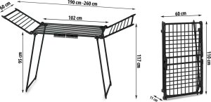 Suszarka na pranie Massido Suszarka na pranie stojąca rozkładana Lydia 27 mb czarna 12