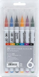 Artequipment Zig Clean Color Pensel Pen Sæt m. 6 stk 1