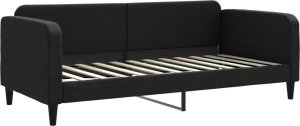 vidaXL vidaXL Sofa rozsuwana z szufladami, czarna, 90x200 cm, tkanina 4