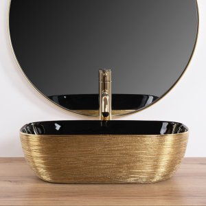 Rea Umywalka nablatowa Rea Belinda BLACK GOLD BRUSH 3