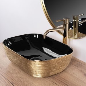 Rea Umywalka nablatowa Rea Belinda BLACK GOLD BRUSH 4