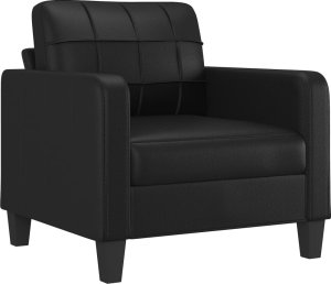 vidaXL vidaXL 4-osobowa sofa z poduszkami, czarna, sztuczna skóra 3