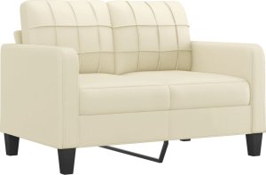 vidaXL vidaXL 2-osobowa sofa z poduszkami, kremowa, sztuczna skóra 3