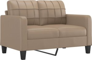 vidaXL vidaXL 2-osobowa sofa z poduszkami, cappuccino, sztuczna skóra 3