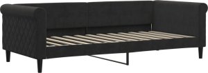 vidaXL vidaXL Sofa rozsuwana z szufladami, czarna, 90x200 cm, aksamit 6