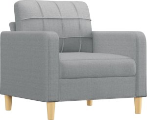 vidaXL vidaXL 4-częściowy komplet wypoczynkowy, obity tkaniną, jasnoszary 3