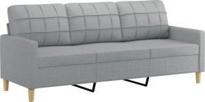 vidaXL vidaXL 4-częściowy komplet wypoczynkowy, obity tkaniną, jasnoszary 5