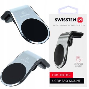 Swissten Magnetic car holder easy mount silver 7