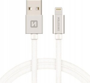 Kabel USB Swissten Data Cable Textile USB / Lightning MFI 1.2 M Silver 1