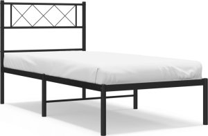 vidaXL vidaXL Metalowa rama łóżka z wezgłowiem, czarna, 80x200 cm 2