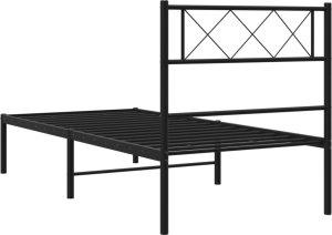 vidaXL vidaXL Metalowa rama łóżka z wezgłowiem, czarna, 80x200 cm 7