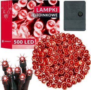 Lampki choinkowe Springos Lampki choinkowe 500 Led czerwony 34,5 m oświetlenie świąteczne UNIWERSALNY 1