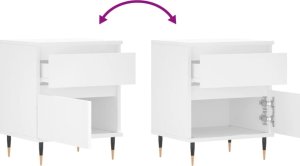 vidaXL Szafka nocna, biała, 40x35x50 cm 9