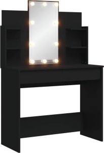 vidaXL vidaXL Toaletka z oświetleniem LED, czarna, 96x40x142 cm 2