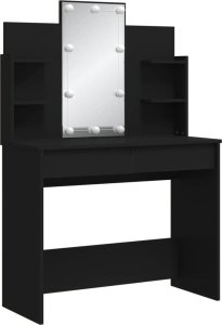 vidaXL vidaXL Toaletka z oświetleniem LED, czarna, 96x40x142 cm 3