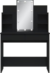 vidaXL vidaXL Toaletka z oświetleniem LED, czarna, 96x40x142 cm 5