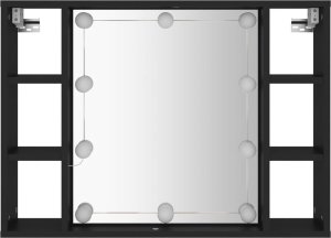 vidaXL vidaXL Szafka z lustrem i oświetleniem LED, czarna, 76x15x55 cm 7