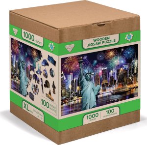 WOODEN CITY Drewniane Puzzle z figurkami  Nowy Jork nocą rozm. XL, 1000 elementów 1