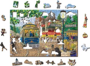 WOODEN CITY Drewniane Puzzle z figurkami  Wiktoriańska ulica rozm. XL, 1010 elementów 1