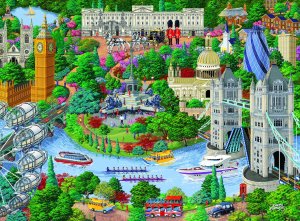 WOODEN CITY Drewniane Puzzle z figurkami - Zabytki Londynu, 750 elementów 1