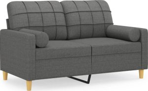 vidaXL vidaXL 2-osobowa sofa z poduszkami, ciemnoszara, 120 cm, tkanina 2