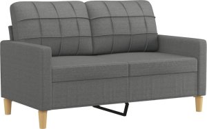 vidaXL vidaXL 2-osobowa sofa z poduszkami, ciemnoszara, 120 cm, tkanina 4