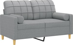 vidaXL vidaXL 2-osobowa sofa z poduszkami, jasnoszara, 120 cm, tkanina 3