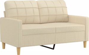 vidaXL vidaXL 2-osobowa sofa z poduszkami, kremowa, 120 cm, tkanina 4