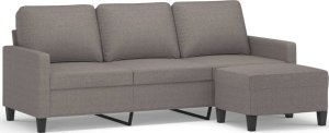 vidaXL vidaXL 3-osobowa sofa z podnóżkiem, taupe, 180 cm, tkaniną 2