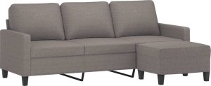 vidaXL vidaXL 3-osobowa sofa z podnóżkiem, taupe, 180 cm, tkaniną 3