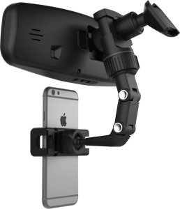 Hurtel Uchwyt na telefon smartfon mocowany do lusterka wstecznego czarny Uchwyt na telefon smartfon mocowany do lusterka wstecznego czarny 6
