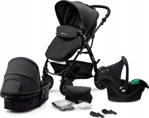 Wózek KinderKraft Kinderkraft universalus vežimėlis Moov Mink Pro 3in1, Black 1