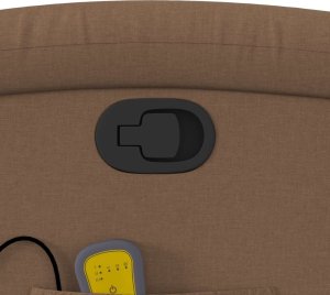 vidaXL vidaXL Rozkładany fotel masujący, brązowy, obity tkaniną 10