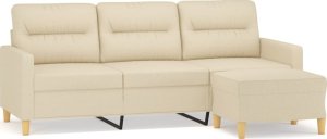 vidaXL vidaXL Sofa 3-osobowa, kremowa, 180 cm, tapicerowana tkaniną 2