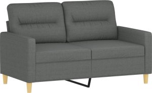 vidaXL 2-osobowa sofa z poduszkami, ciemnoszara, 120 cm, tkanina 4