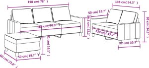 vidaXL vidaXL 3-częściowy komplet wypoczynkowy z poduszkami, taupe, tkanina 7