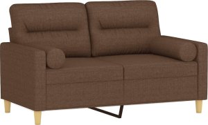 vidaXL vidaXL 2-osobowa sofa z poduszkami, brązowa, 120 cm, tkanina 3