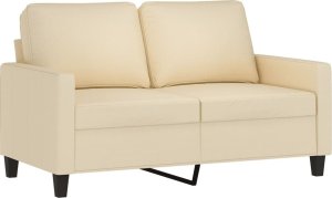 vidaXL vidaXL 2-osobowa sofa, kremowa, 120 cm, tapicerowana tkaniną 2