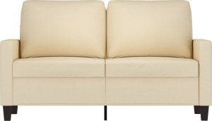 vidaXL vidaXL 2-osobowa sofa, kremowa, 120 cm, tapicerowana tkaniną 3