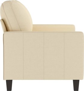 vidaXL vidaXL 2-osobowa sofa, kremowa, 120 cm, tapicerowana tkaniną 4
