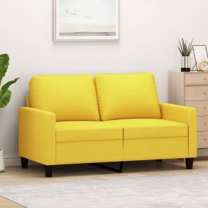 vidaXL vidaXL Sofa 2-osobowa, jasnożółta, 120 cm, tapicerowana tkaniną 1