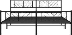 vidaXL vidaXL Metalowa rama łóżka z wezgłowiem i zanóżkiem, czarna, 193x203cm 5