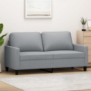 vidaXL vidaXL Sofa 2-osobowa, jasnoszara, 140 cm, tapicerowana tkaniną 1