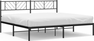 vidaXL vidaXL Metalowa rama łóżka z wezgłowiem, czarna, 183x213 cm 2